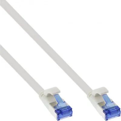 Cablu de retea RJ45 flat Cat.6A FTP LSOH TPE 15m Alb, InLine IL75715W
