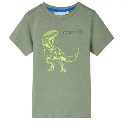 Tricou pentru copii cu mâneci scurte kaki deschis 104