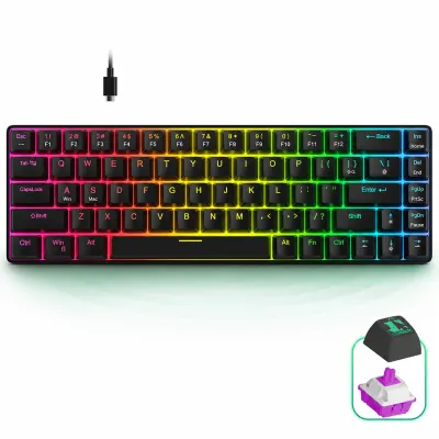 Tastatura Mecanica Gaming Timebox, 60%, Anti-Ghosting, Negru - Default Title