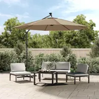 vidaXL Husă de schimb pentru umbrelă de grădină, gri taupe, 350 cm