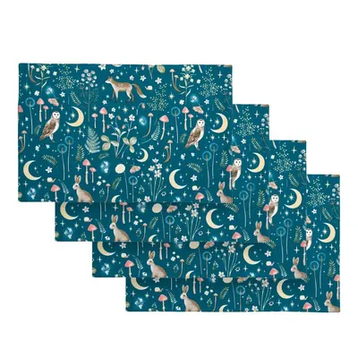 Suporturi pentru farfurii 4 buc. din material textil 30x46 cm Enchanted Twilight Animals – Catherine Lansfield