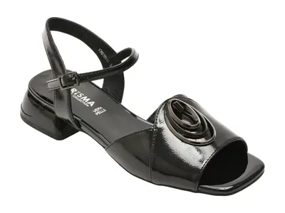 Sandale KARISMA negre, VA60004, din piele naturala lacuita