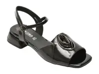 Sandale KARISMA negre, VA60004, din piele naturala lacuita