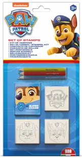 Set de creioane Multiprint Paw Patrol - 3 bucăți, cu 3 ștampile, albastre