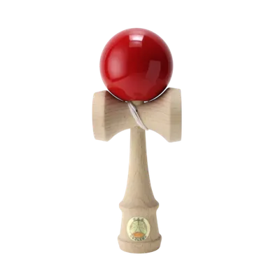 Joc de indemanare din lemn Kendama Ozora, 18 cm - Rosu
