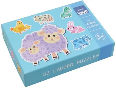 Set puzzle-uri progresive Andreu Toys - Animalele si micutii lor, 6 piese