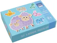 Set puzzle-uri progresive Andreu Toys - Animalele si micutii lor, 6 piese