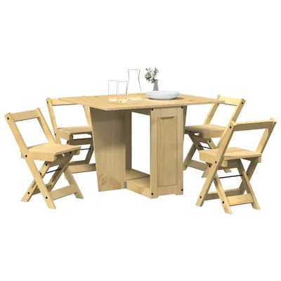 vidaXL Set mobilier tip fluture Corona, pliabil 5 piese maro lemn pin