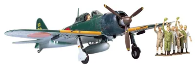 Model asamblabil Tamiya Militari: Avioane - Avion de vânătoare japonez A6M5c Type 52 Zero Fighter, 7 figurine