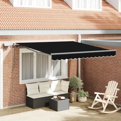 Gossi marchiza manuala retractabila cu led neagra 350x250 cm, Gossi material de inlocuire pentru marchiza 3,5x2,5 m cadru negru