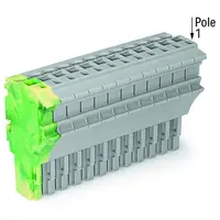1-conductor female plug; 2.5 mm²; 15-pole; 2,50 mm²; green-yellow, gray