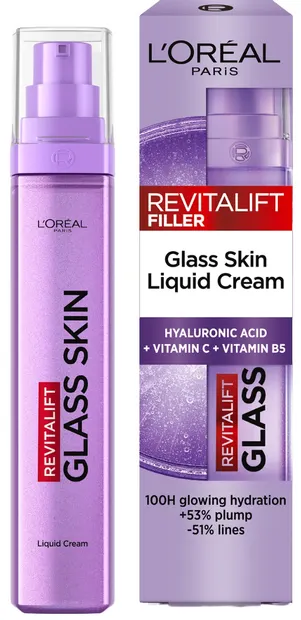 L’Oreal Revitalift Filler Cremă lichidă pentru față Glass Skin, 50 ml