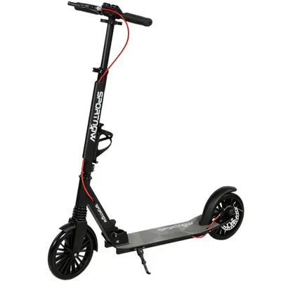 SPORTNOW Trotinetă urbană din aluminiu, reglabilă și pliabilă, cu roți PU de 20 cm, rulmenți ABEC-7, sistem dublu de frânare | Aosom Romania