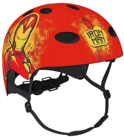 Cască de bicicletă pentru copii și skateboard BIKE SPORT - Iron Man, roşu