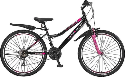 Bicicleta Umit Faster Lady, frana V-Brake, 21 viteze, culoare negru roz, roata 26 , cadru otel