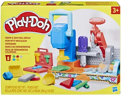 Set cu plastilină Play-Doh - Stamp and SawTool Bench