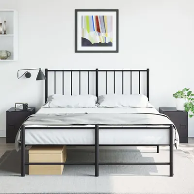 vidaXL Noptiere, 2 buc., negru, 34,5x39x44 cm, oțel