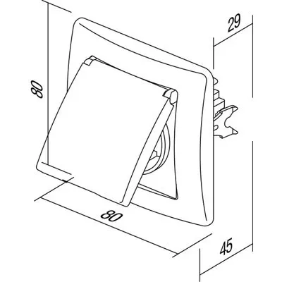 Priza Schuko cu rama 2P+E 16A, TEM Modul TEM-VE11KT-B