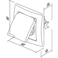 Priza Schuko cu rama 2P+E 16A, TEM Modul TEM-VE11KT-B