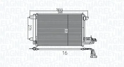 Condensator Climatizare (cu Uscator) Potrivit Audi A3, Tt; Seat Altea, Altea Xl, Leon, Toledo Iii; Skoda Octavia I, Octavia Ii, Superb Ii, Yeti; Vw Caddy Alltrack, Caddy Alltrack Minivan, Caddy Iii 1.