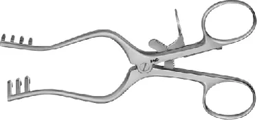 Retractor AESCULAP Weitlaner, 3 x 4 T., 130 mm - BV074R