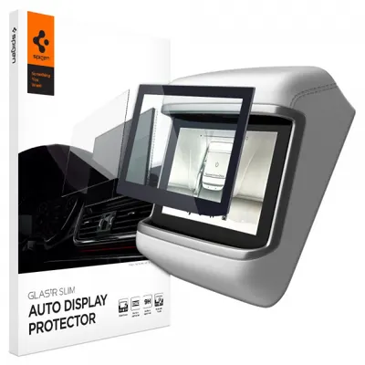 Folie Protectie Spigen GlastR Slim Anti-Glare pentru Real Touchscreen Tesla X / S (2022 - 2021), Sticla Securizata, Neagra