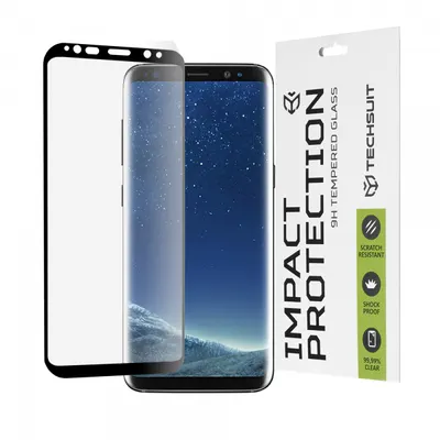 Folie de protectie Ecran Techsuit pentru Samsung Galaxy S8 G950, Sticla Securizata, Full Glue, 111D, Neagra