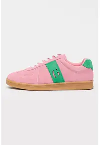 Pantofi sport din piele intoarsa cu garnituri contrastante - Roz/Verde lime