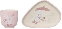 Set din ceramica Bloomingville Bunny - Pahar si farfurie, roz