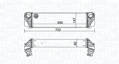 Intercooler potrivit BMW Seria 7 (F01, F02, F03, F04) 3.0D 09.08-06.12