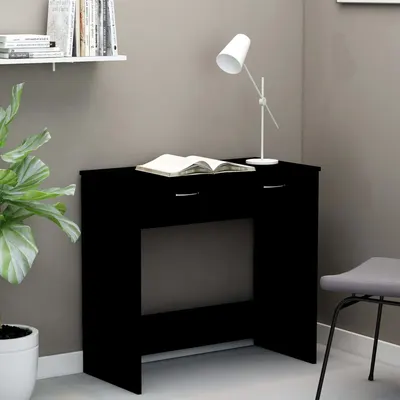 vidaXL Birou, negru, 80x40x75 cm, lemn prelucrat
