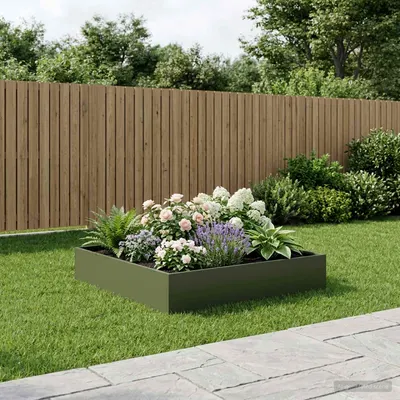 vidaXL Vază pentru Grădină Verde măsliniu 100 x 100 x 20 cm