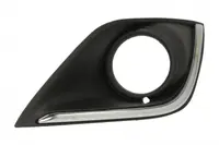 Element bara fata dreapta (cu dungi crom, cu orificii lampa, plastic, negru) potrivit MITSUBISHI OUTLANDER III 02.15-09.18