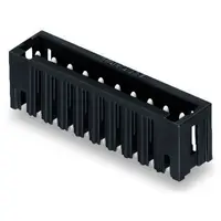 THR male header; 1.0 x 1.0 mm solder pin; straight; 100% protected against mismating; Pin spacing 3.81 mm; 2-pole; black