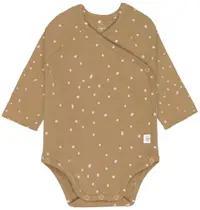 Body pentru bebeluși cu mânecă lungă Lassig - 74/80 cm, 7-12 luni, Dots Curry