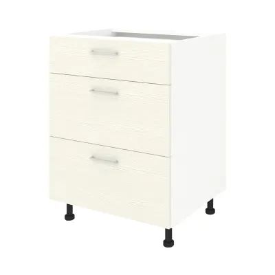 Corp Baza Lecce, 3 Sertare, Larice/Alb, 60 x 50 x 80 cm