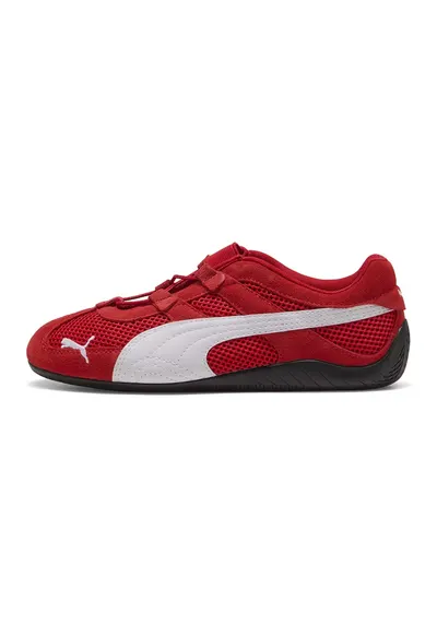 Pantofi sport Speedcat cu garnituri de piele intoarsa - Rosu/Alb optic