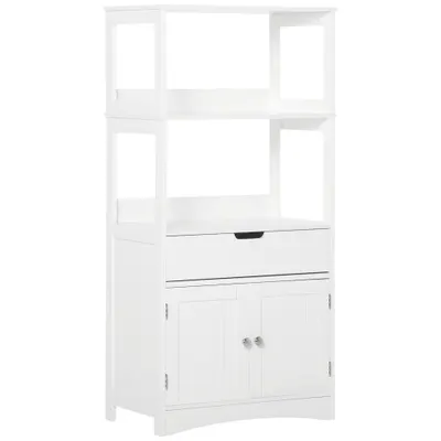 kleankin Dulap multifunctional cu rafturi, MDF, 60x33x122.5 cm, Alb | Aosom Romania