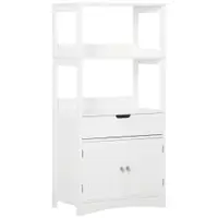 kleankin Dulap multifunctional cu rafturi, MDF, 60x33x122.5 cm, Alb | Aosom Romania
