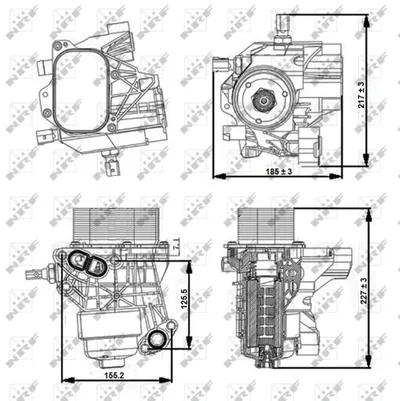 Radiator ulei termoflot cu carcasa filtru ulei potrivit MAN TGE; AUDI A1, A3, Q2, Q3, TT; SEAT ALHAMBRA, ARONA, ATECA, IBIZA V, LEON, LEON SC, LEON ST, TARRACO, TOLEDO IV; SKODA KAMIQ, KAROQ 1.6D 2.0D