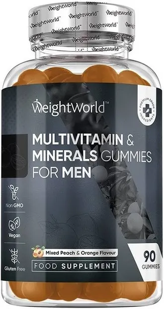 Multivitamin & Minerals Gummies For Men, 90 tablete de jeleu, Weight World