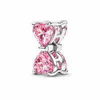 Talisman Pandantiv Pink Bow Cu Argint