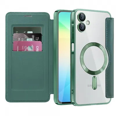 Husa MagSafe pentru Samsung Galaxy A06 A065, Techsuit, SmartMag Book, Verde