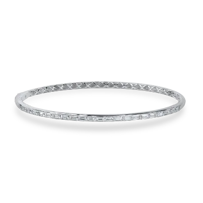 Bratara fixa din aur alb cu diamante baguette de 0.88ct