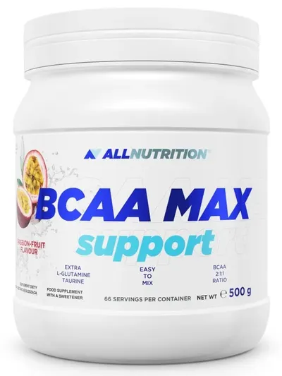 BCAA Max Support, fructul pasiunii, 500 g, AllNutrition