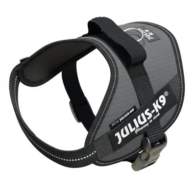 Ham K9 IDC Power, gri, reflectorizant, pentru caini cu greutate de 7-15 kg, circumferinta piept 49-67 cm