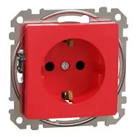 Sedna Design, Priza 2P+E cu cu obturatoare, rosie