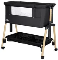 Pătuț pentru bebeluși Lorelli - Millie, Black, Wooden effect