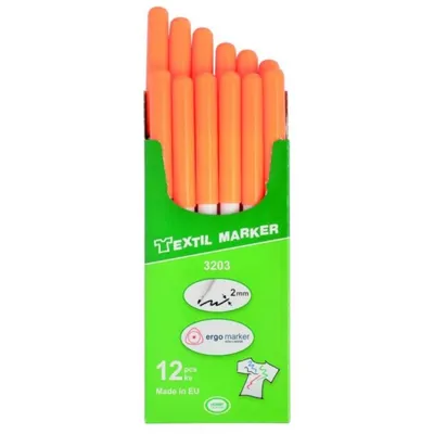 Marker Fluorescent pentru Textile cu Varf Rotund, Portocaliu, Koh-I-Noor