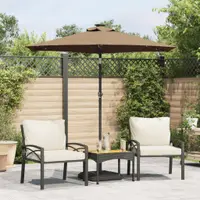 Gossi umbrela soare de gradina stalp din otel/led taupe 225x225x212cm